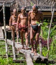 Men of the Mentawai tribe go hunting.